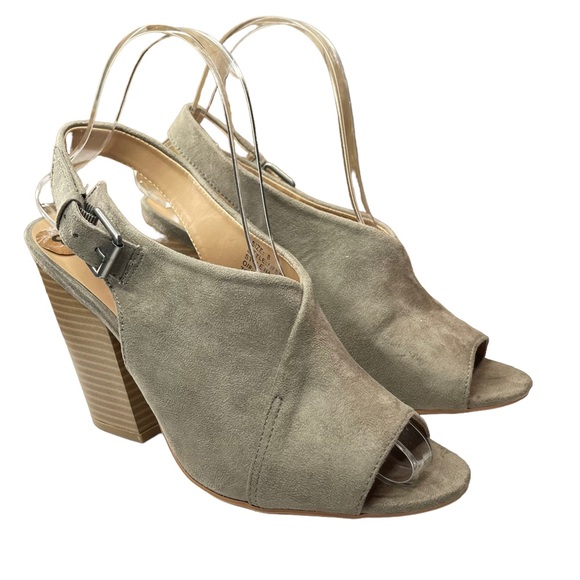Joe’s Cameron chunky heel taupe tan khaki strappy heels women’s shoes size 8 - Picture 2 of 15